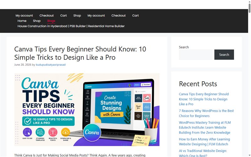 My Blog Hub live blog preview